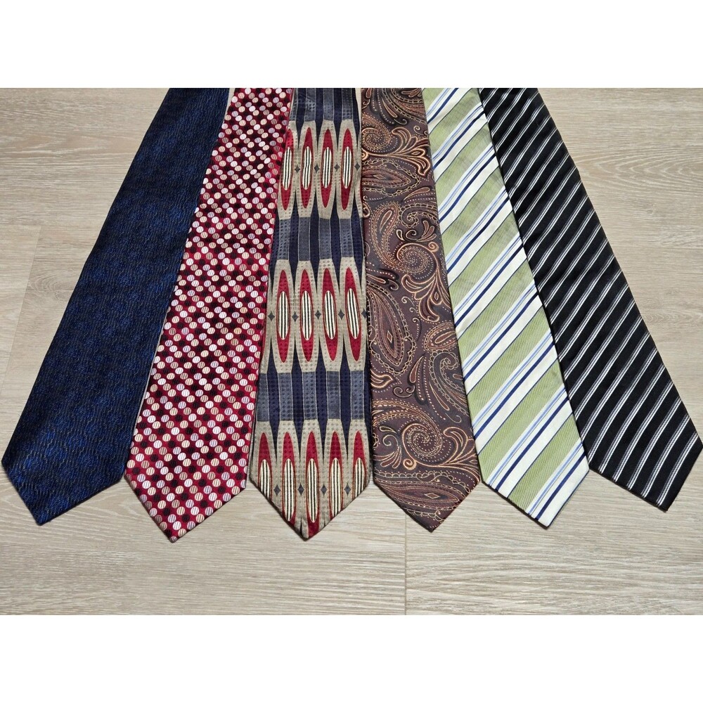 Lot of 6 Geoffrey Beene Ties Paisley Striped Geometric